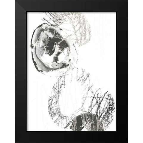 Scribble Stones II Black Modern Wood Framed Art Print by Vess, June Erica