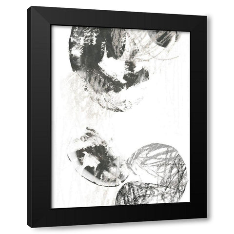 Scribble Stones III Black Modern Wood Framed Art Print by Vess, June Erica