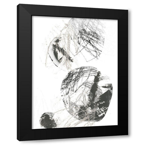 Scribble Stones IV Black Modern Wood Framed Art Print with Double Matting by Vess, June Erica