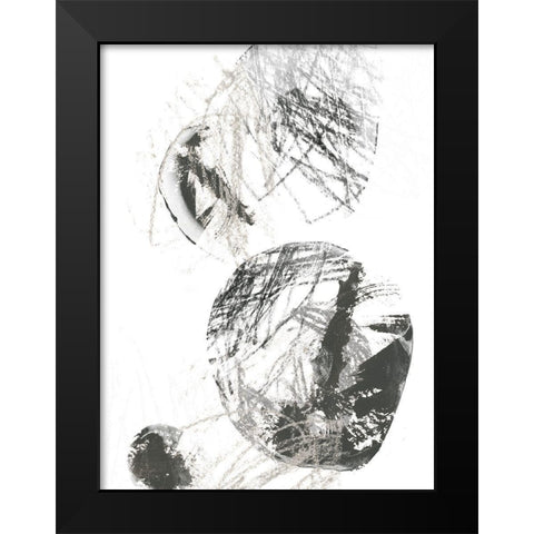 Scribble Stones IV Black Modern Wood Framed Art Print by Vess, June Erica
