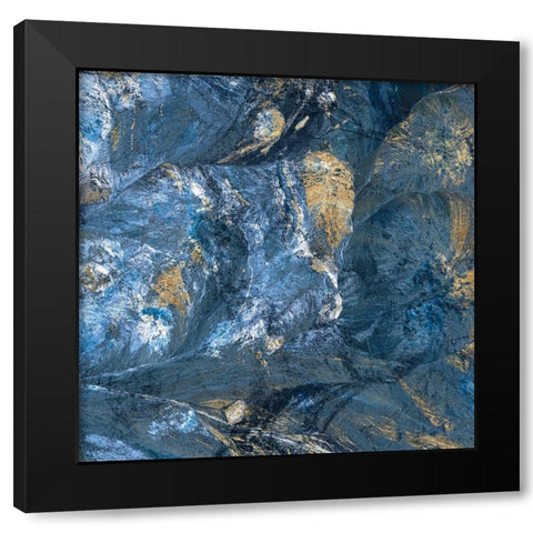 Gilded Indigo II Black Modern Wood Framed Art Print with Double Matting by Fagalde, Jarman