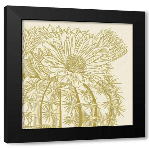 Graphic Cactus Bloom II Black Modern Wood Framed Art Print by Wang, Melissa
