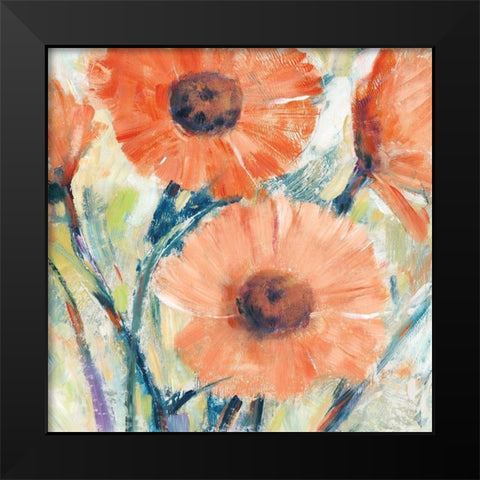 Flowers in Bloom II Black Modern Wood Framed Art Print by OToole, Tim