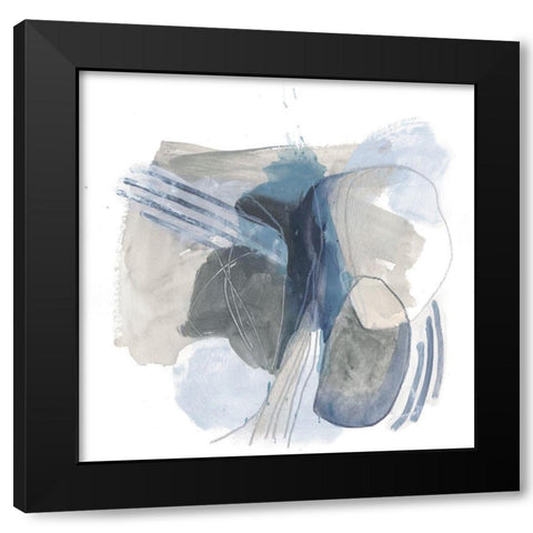Stone Elilpses I Black Modern Wood Framed Art Print by Vess, June Erica