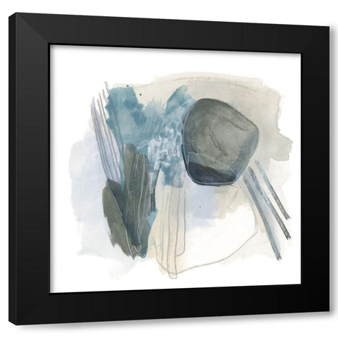 Stone Elilpses III Black Modern Wood Framed Art Print by Vess, June Erica