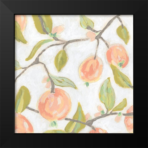 Fresh Fruit Fresco II Black Modern Wood Framed Art Print by Vess, June Erica
