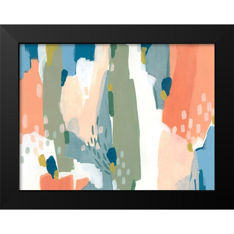 Puzzle Shift I Black Modern Wood Framed Art Print by Vess, June Erica