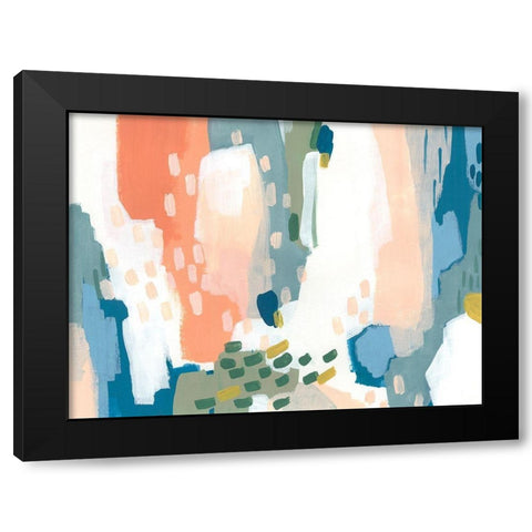 Puzzle Shift II Black Modern Wood Framed Art Print by Vess, June Erica