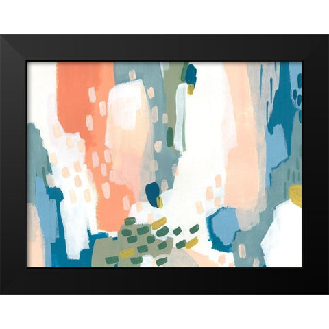 Puzzle Shift II Black Modern Wood Framed Art Print by Vess, June Erica