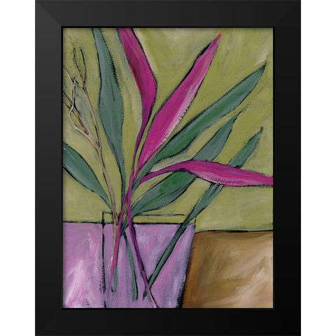 Fuchsia Stems I Black Modern Wood Framed Art Print by Moore, Regina