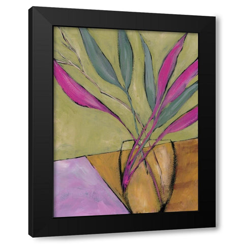 Fuchsia Stems II Black Modern Wood Framed Art Print with Double Matting by Moore, Regina