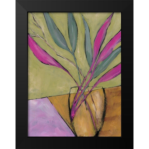 Fuchsia Stems II Black Modern Wood Framed Art Print by Moore, Regina