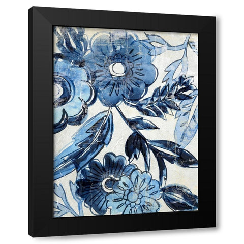 Indigo Porcelain I Black Modern Wood Framed Art Print with Double Matting by Zarris, Chariklia