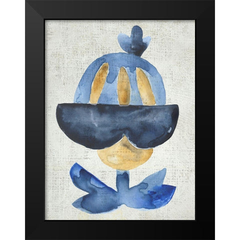 Sea Flower V Black Modern Wood Framed Art Print by Zarris, Chariklia