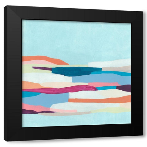 Stratascape II Black Modern Wood Framed Art Print with Double Matting by Vess, June Erica