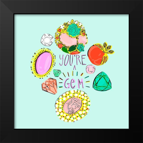 Oceans Bottom I Black Modern Wood Framed Art Print by Blanckslate