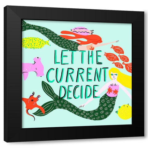 Oceans Bottom II Black Modern Wood Framed Art Print by Blanckslate