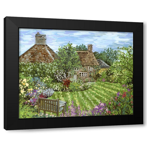 Lavender Lane I Black Modern Wood Framed Art Print with Double Matting by Wang, Melissa