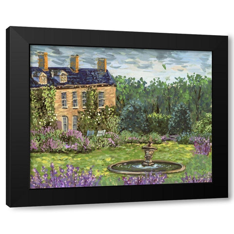 Lavender Lane II Black Modern Wood Framed Art Print by Wang, Melissa