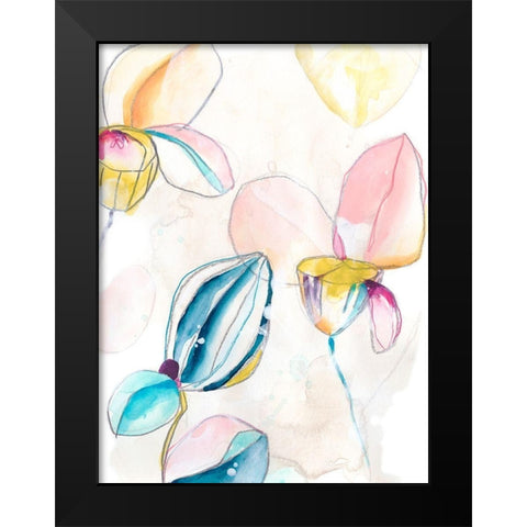 Garden Splash I Black Modern Wood Framed Art Print by Vess, June Erica