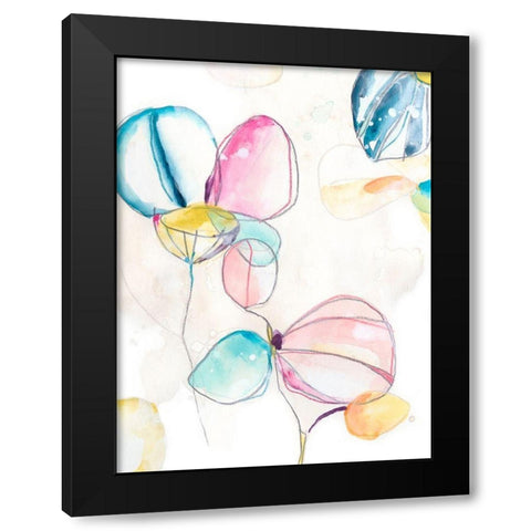 Garden Splash II Black Modern Wood Framed Art Print by Vess, June Erica