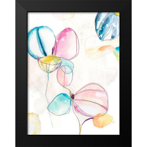 Garden Splash II Black Modern Wood Framed Art Print by Vess, June Erica