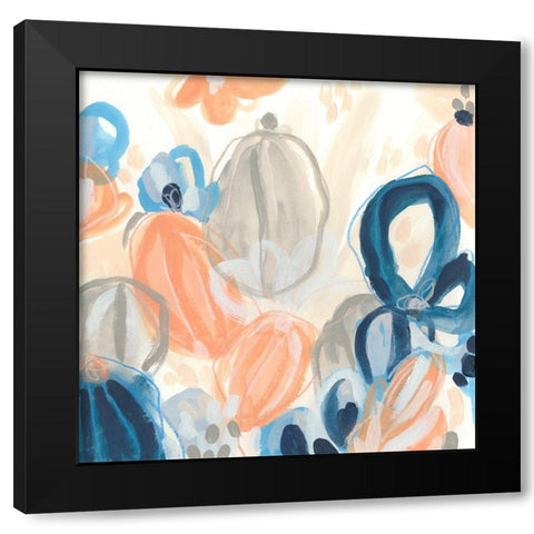 Terra Cotta Blooms II Black Modern Wood Framed Art Print with Double Matting by Vess, June Erica