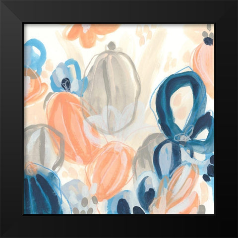 Terra Cotta Blooms II Black Modern Wood Framed Art Print by Vess, June Erica