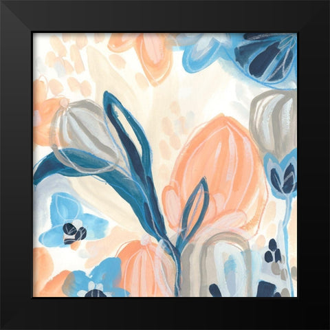 Terra Cotta Blooms III Black Modern Wood Framed Art Print by Vess, June Erica