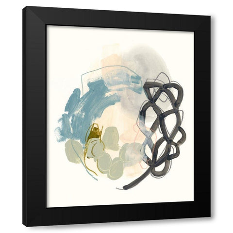 Seed Stitch I Black Modern Wood Framed Art Print with Double Matting by Vess, June Erica