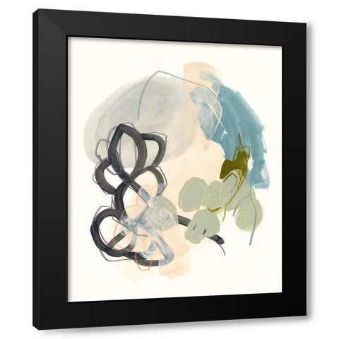 Seed Stitch II Black Modern Wood Framed Art Print by Vess, June Erica