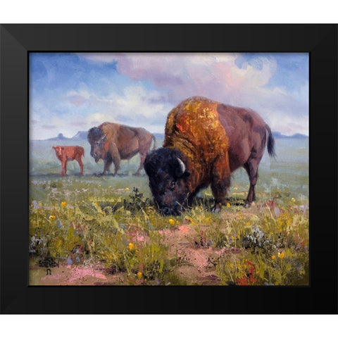 Family Outing Black Modern Wood Framed Art Print by Sorenson, Jack