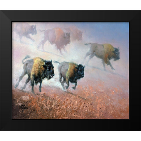 Plains Thunder Black Modern Wood Framed Art Print by Sorenson, Jack