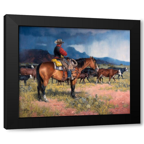 Twenty Years in the Saddle Black Modern Wood Framed Art Print with Double Matting by Sorenson, Jack