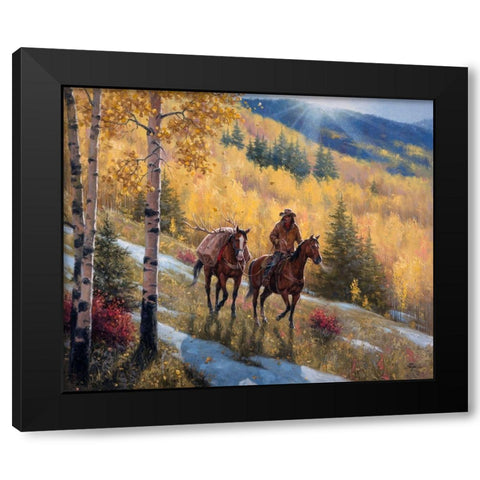 Glow of Indian Summer Black Modern Wood Framed Art Print with Double Matting by Sorenson, Jack