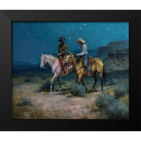 Night Riders Black Modern Wood Framed Art Print by Sorenson, Jack