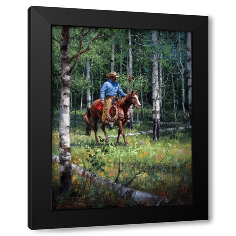 Through the Aspen Black Modern Wood Framed Art Print with Double Matting by Sorenson, Jack
