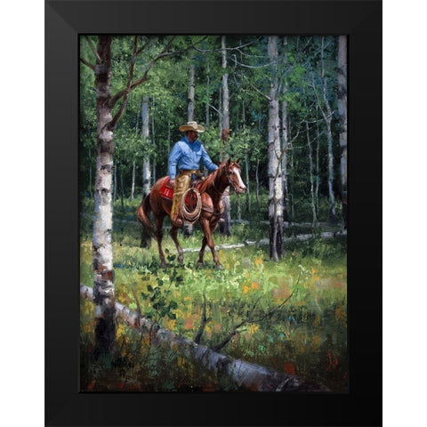 Through the Aspen Black Modern Wood Framed Art Print by Sorenson, Jack