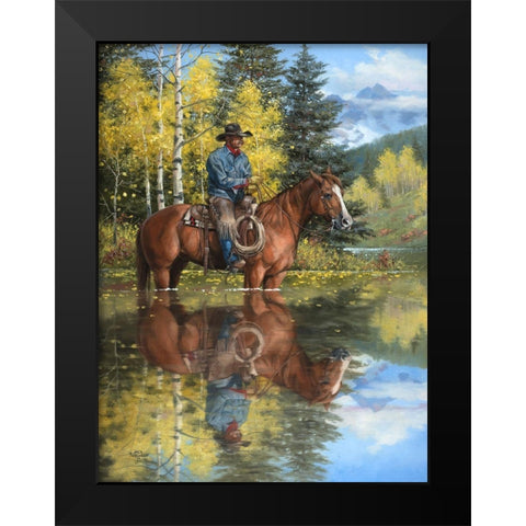 A Good Place to Stop and Reflect Black Modern Wood Framed Art Print by Sorenson, Jack