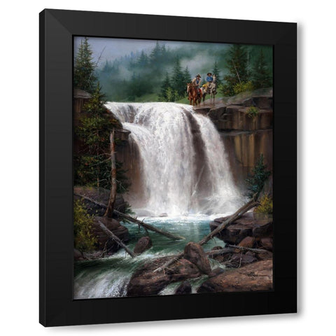 Above the Falls Black Modern Wood Framed Art Print with Double Matting by Sorenson, Jack