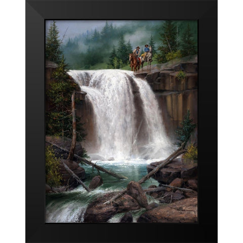 Above the Falls Black Modern Wood Framed Art Print by Sorenson, Jack