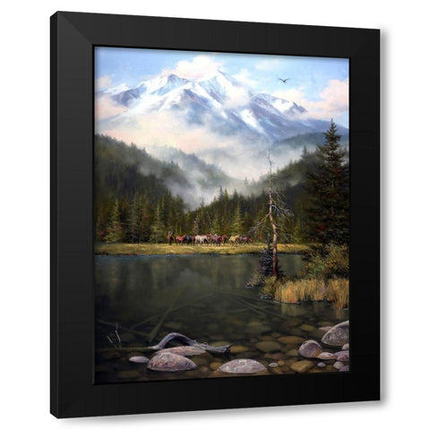 As the Mist Slowly Rises Black Modern Wood Framed Art Print by Sorenson, Jack