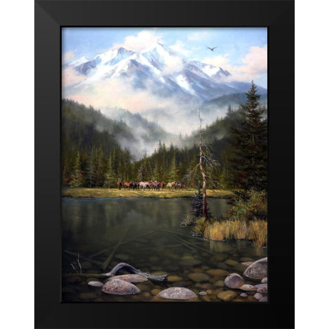 As the Mist Slowly Rises Black Modern Wood Framed Art Print by Sorenson, Jack