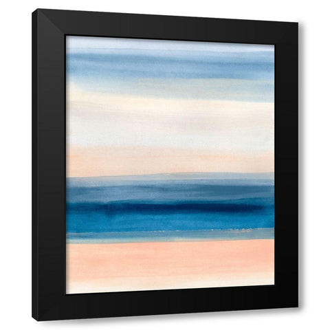 Coastal Strata I Black Modern Wood Framed Art Print by Vess, June Erica