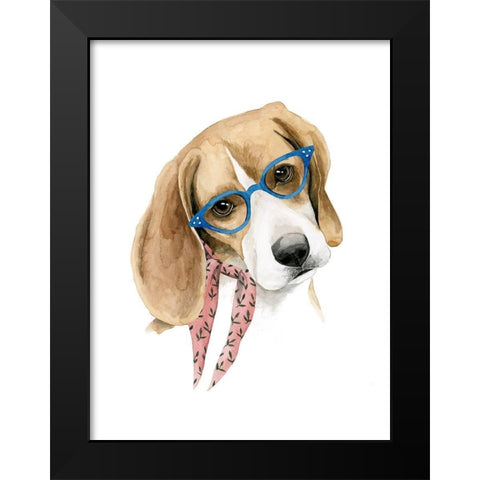 Vogue Dog III Black Modern Wood Framed Art Print by Popp, Grace
