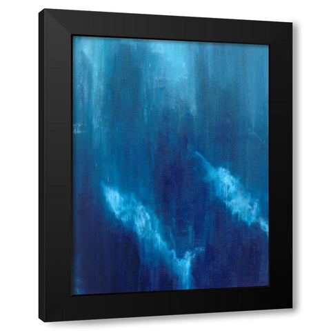 Azul Profundo Triptych I Black Modern Wood Framed Art Print by Wilkins, Suzanne