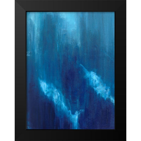 Azul Profundo Triptych I Black Modern Wood Framed Art Print by Wilkins, Suzanne