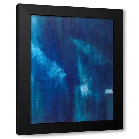 Azul Profundo Triptych III Black Modern Wood Framed Art Print by Wilkins, Suzanne