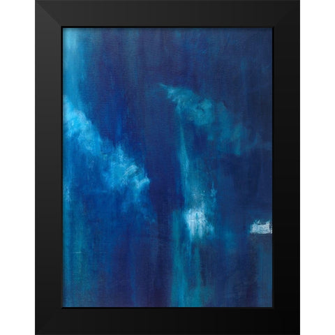 Azul Profundo Triptych III Black Modern Wood Framed Art Print by Wilkins, Suzanne