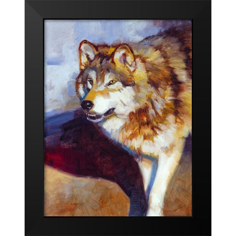 Wolf Study II Black Modern Wood Framed Art Print by Chapman, Julie T.